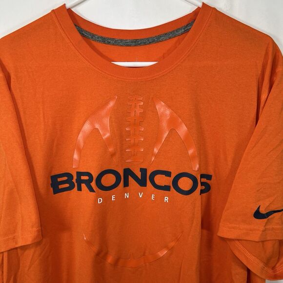 Nike Other - Denver Broncos Nike T Shirt Mens Size XXL 2XL Orange Dri-Fit Short Sleeve NFL
